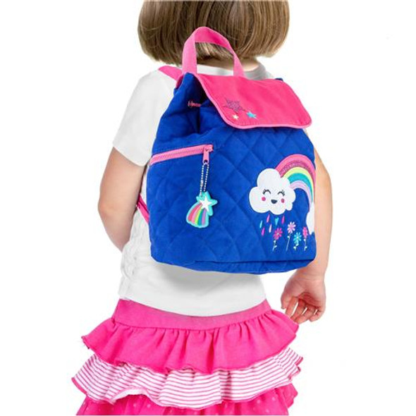 Rainbow QUILTED backpack by Stephen Joseph with personalized embroidery option