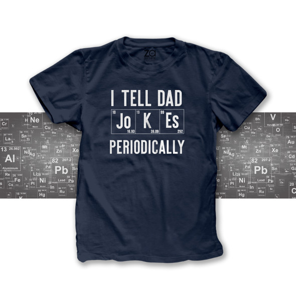 Funny I tell Dad jokes periodically nerdy science guy DARK Tshirt