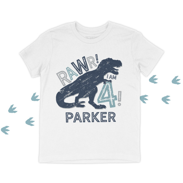 T-Rex dinosaur rawr any age birthday Tshirt