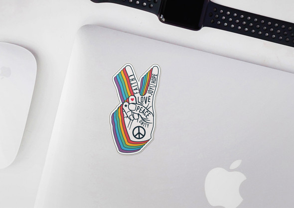 Peace sign hand love faith hope vinyl sticker