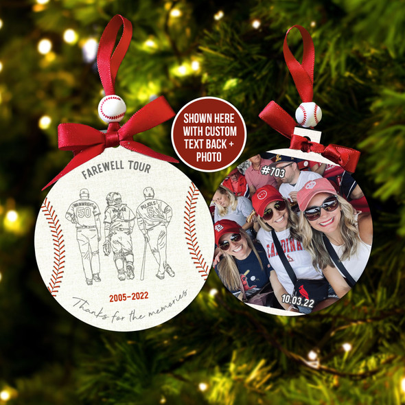 Farewell tour thanks for the memories commemorative ornament with optional custom back text and/or photo