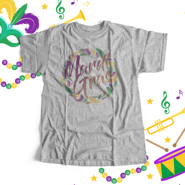 Mardi Gras feather wreath Tshirt