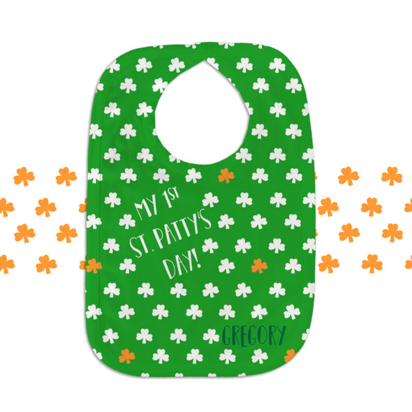 My 1st St. Patty's Day shamrocks personalized bib