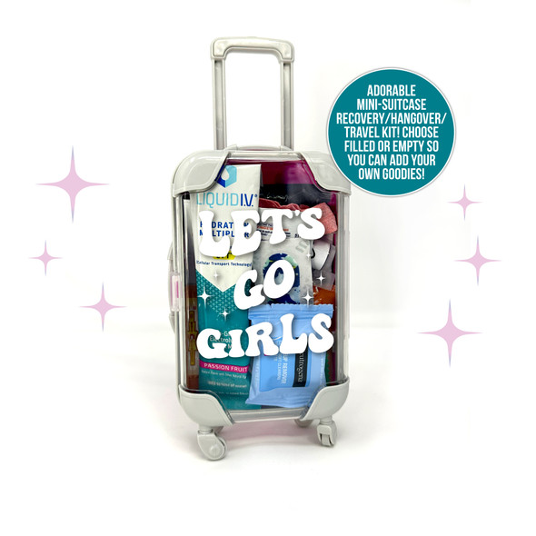 Nashville party let's go girls mini suitcase hangover recovery kit with content options
