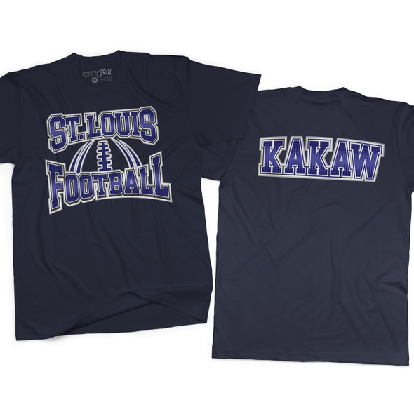 St. Louis football arch kakaw battlehawks front and back print dark Tshirt