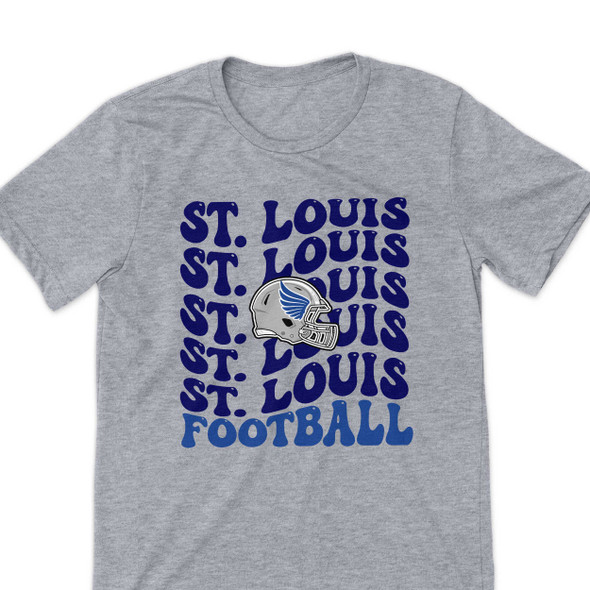 St. Louis football retro wavy text unisex Tshirt