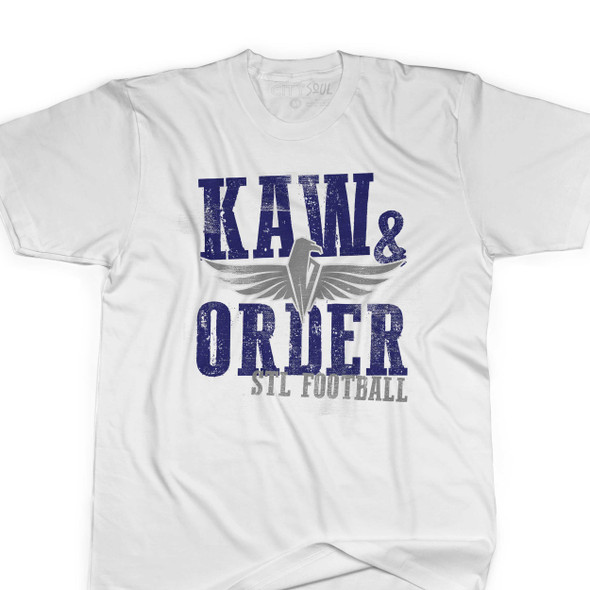 Funny kaw & order STL football unisex adult Tshirt