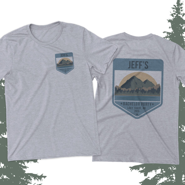 Bachelor party mountain lake personalized Tshirt