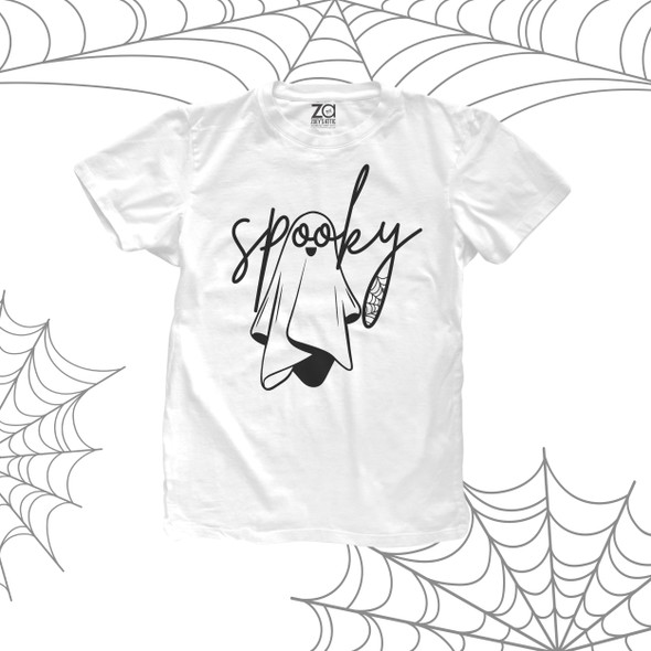 Halloween spooky ghost cursive text kids Tshirt