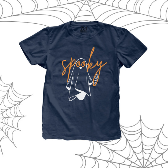 Halloween spooky ghost cursive text kids DARK Tshirt