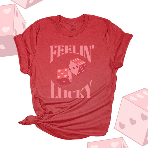 Valentine feelin' lucky dice DARK Tshirt