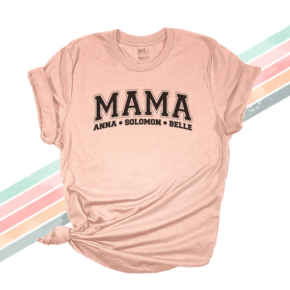 Mama athletic font personalized unisex adult Tshirt 