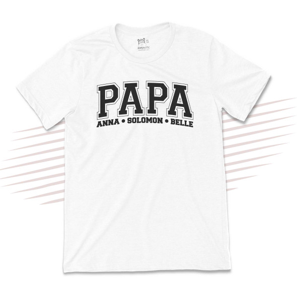 Papa athletic font personalized unisex adult Tshirt 