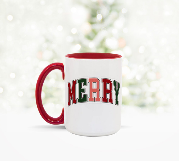 Merry simple cute christmas holiday tea coffee mug