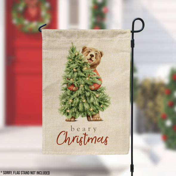 Beary Christmas front and back pattern garden house flag