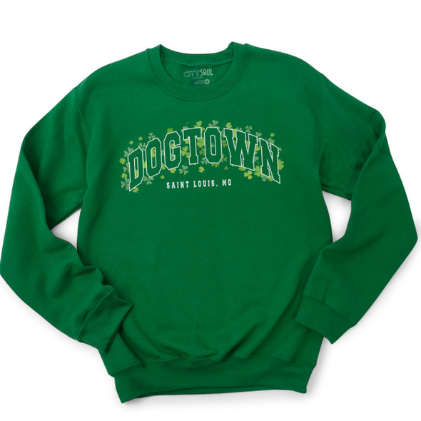 St. Patrick's Day dogtown saint louis shamrocks green crew neck sweatshirt