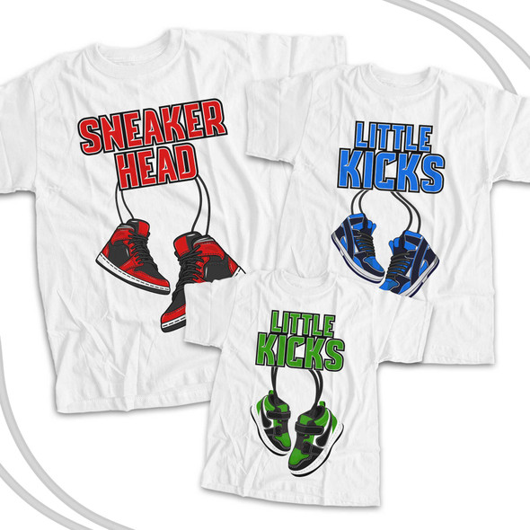 Sneakerhead matching THREE shirt gift set