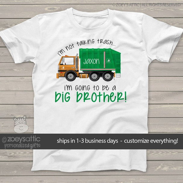 Big brother to be shirt garbage truck pregnancy announcement Tshirt
