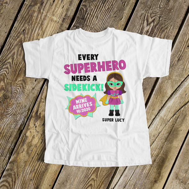 Big sister shirt comic book superhero pregnancy announcement Tshirt