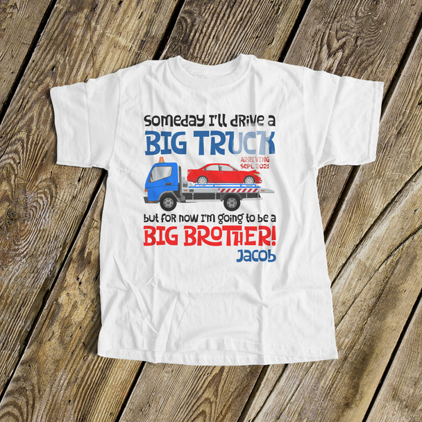 Big brother to be shirt tow truck pregnancy announcement Tshirt