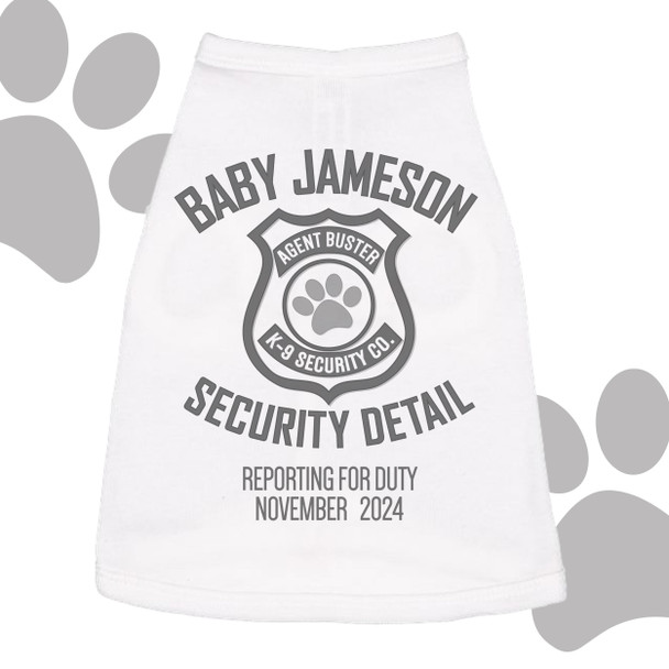 Dog shirt big brother to be security detail pregnancy announcement dog Tshirt