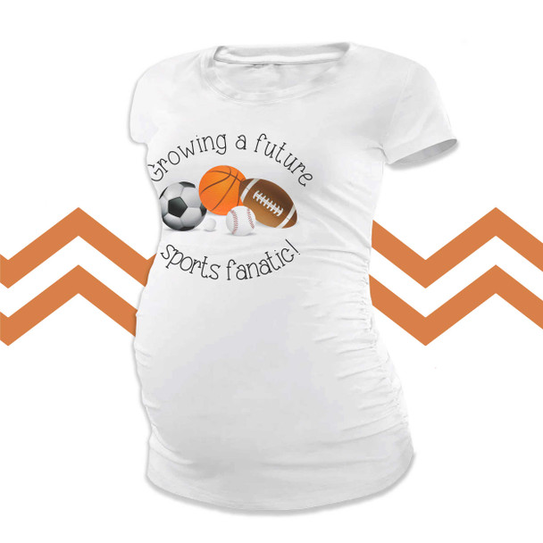 Funny maternity shirt growing a future sports fanatic custom womens non-maternity or maternity Tshirt