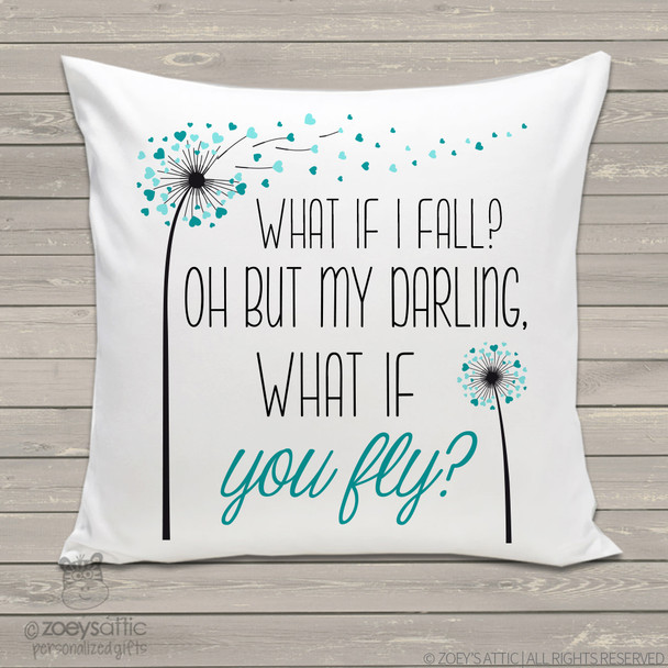 What if I fall oh but my darling what if you fly throw pillow with pillowcase 