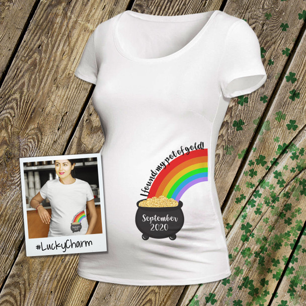 St. Patrick's Day maternity shirt my pot of gold custom womens non-maternity or maternity Tshirt