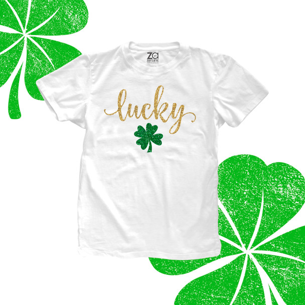 St. Patrick's Day lucky glitter shirt 