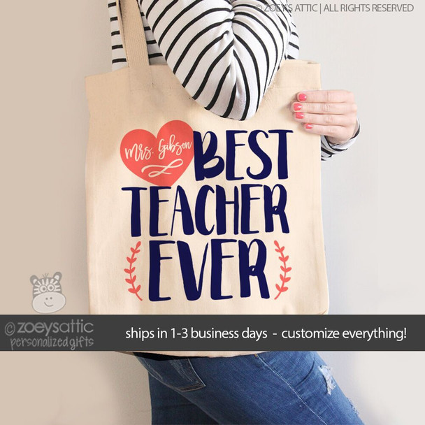 Best teacher ever tote bag