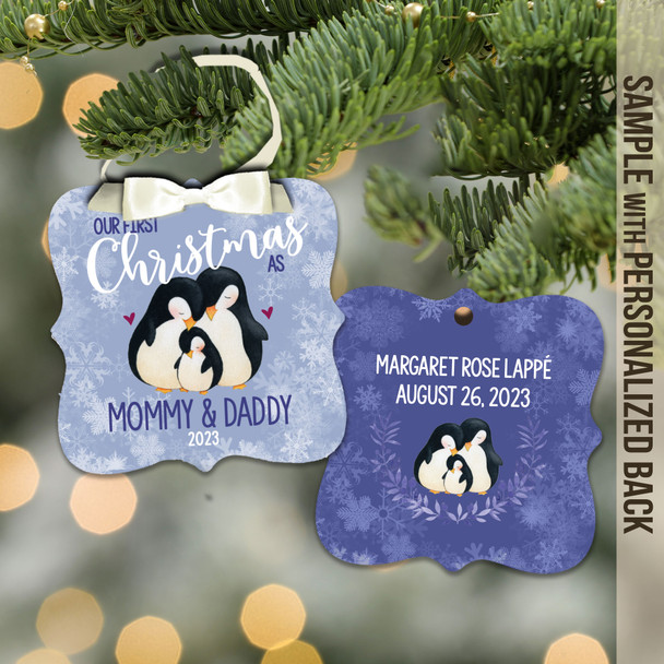 First Christmas mommy daddy penguin ornament