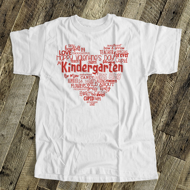 Valentine heart teacher name grade personalized shirt