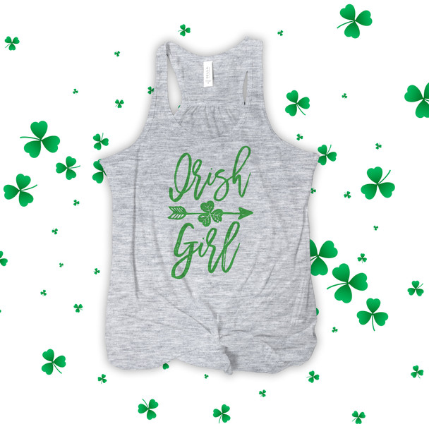 St. Patrick's Day Irish girl flowy tank top