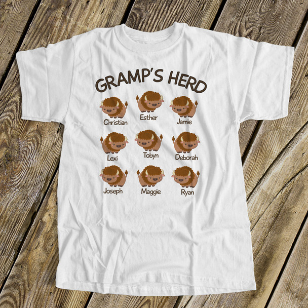 Gramps herd buffalo personalized Tshirt