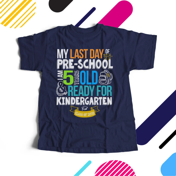 Pre-School last day ready for Kindergarten DARK personalized Tshirt