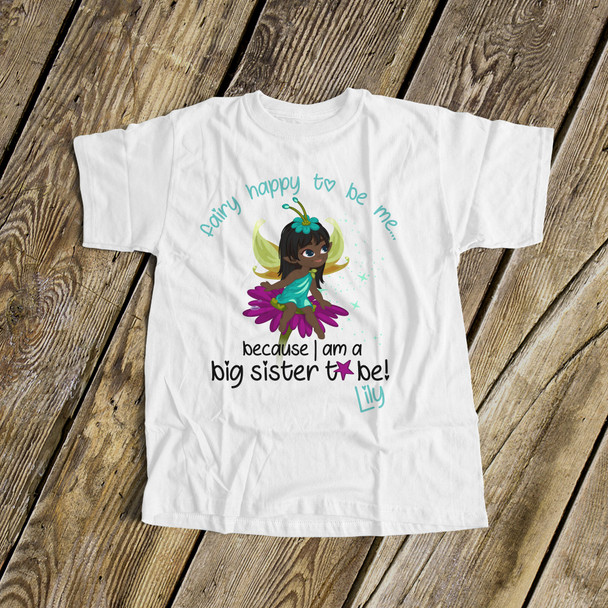 Big sister to be shirt blue fairy happy to be me pregnancy announcement Tshirt
