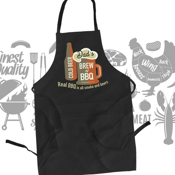 Dad brew bbq custom dark apron