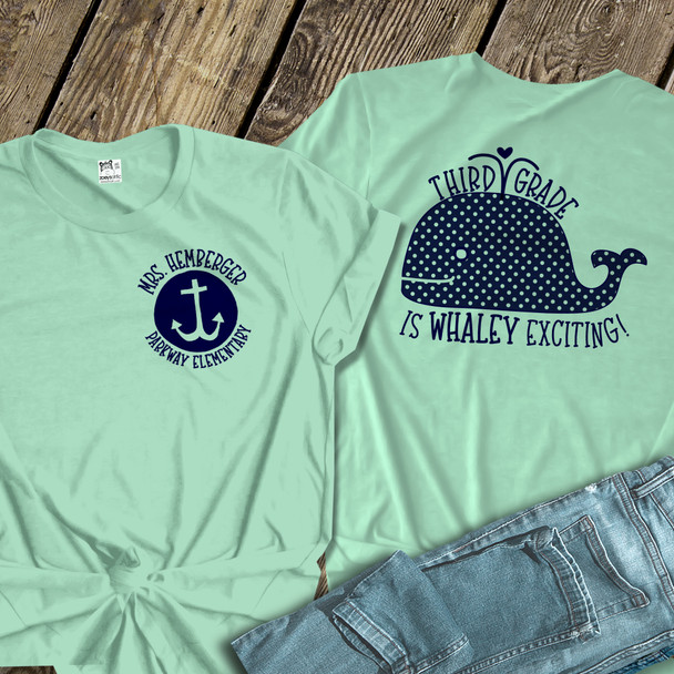 Teacher third grade or any grade is whaley exciting personalized unisex MINT tshirt