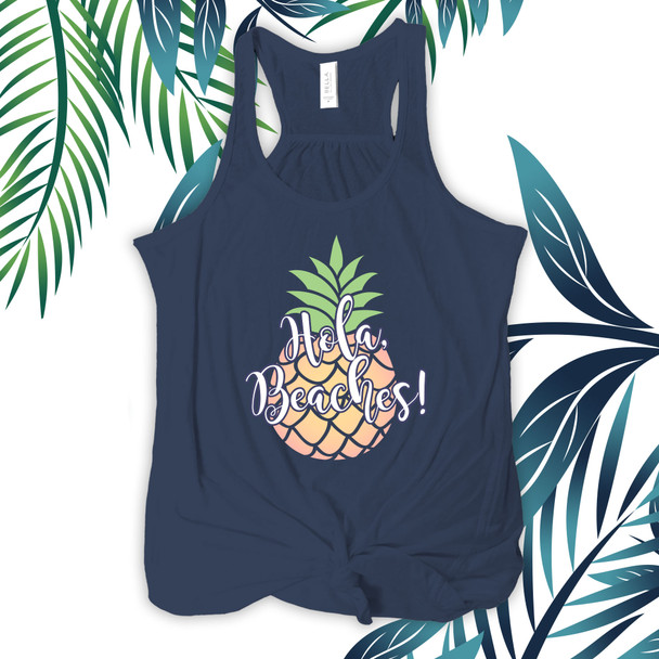 Hola beaches pineapple flowy tank top