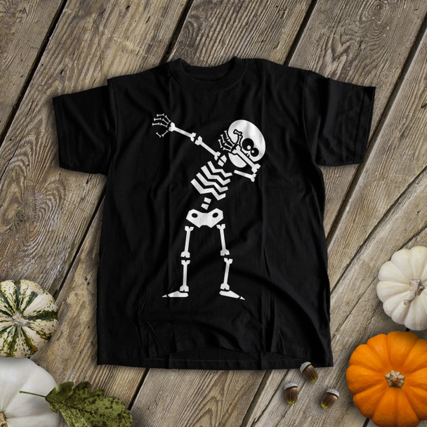 Halloween dabbing skeleton dark Tshirt