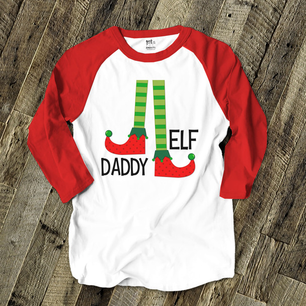 Daddy elf unisex ADULT raglan Christmas shirt