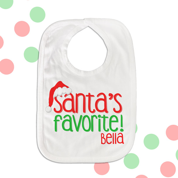 Santa's favorite personalized baby bib