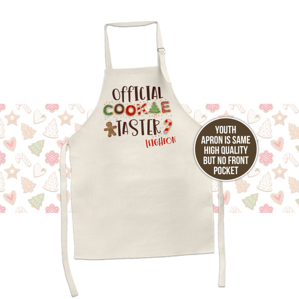 Official Christmas cookie taster or cookie baker adult or youth apron