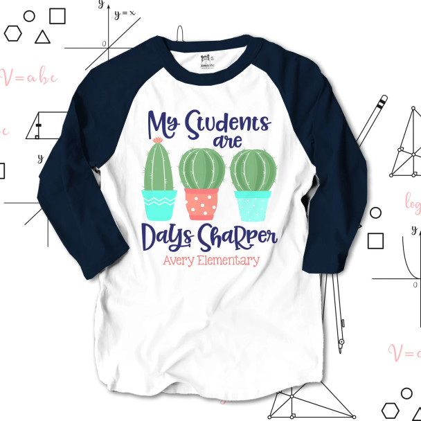 Teacher 100 days sharper cactus unisex adult raglan shirt