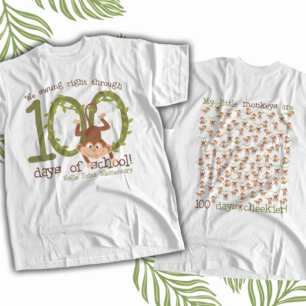 Teacher 100 days of school monkey Tshirt