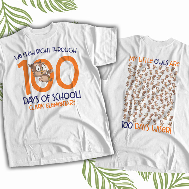  Teacher 100 days of school owl Tshirt