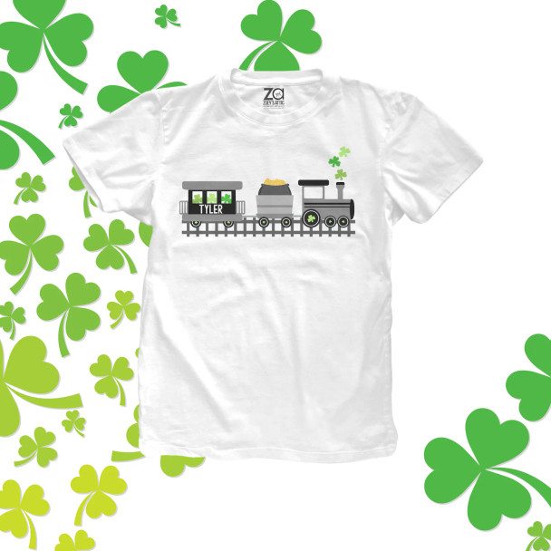 St. Patricks Day shamrock train personalized Tshirt