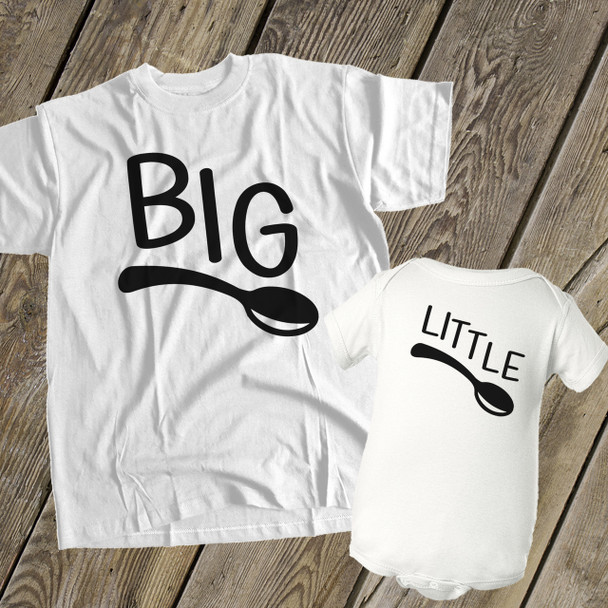 Big spoon little spoon matching t-shirt bodysuit gift set