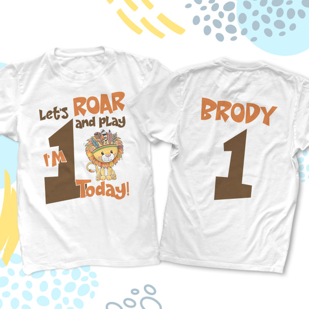 First birthday roarin' cute lion personalized Tshirt