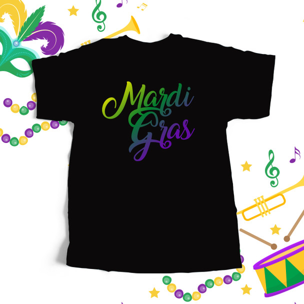 Mardi Gras script DARK Tshirt